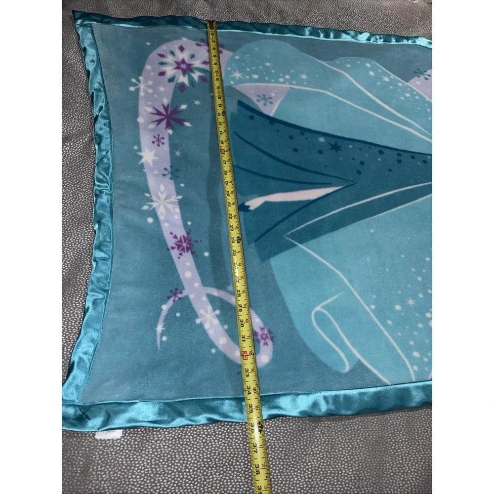 Disney Parks FROZEN Elsa Blanket Lovey Satin Trim Throw Blankie 36